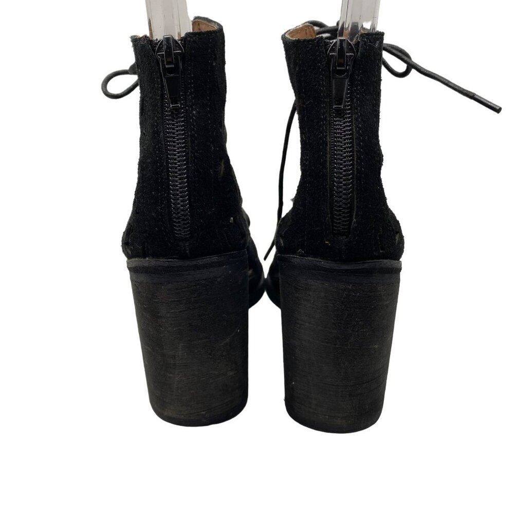 Jeffrey Campbell Cors Daisy Black Suede Cut-Out Lace-Up ankle booties Size 7.5 - Picture 5 of 12